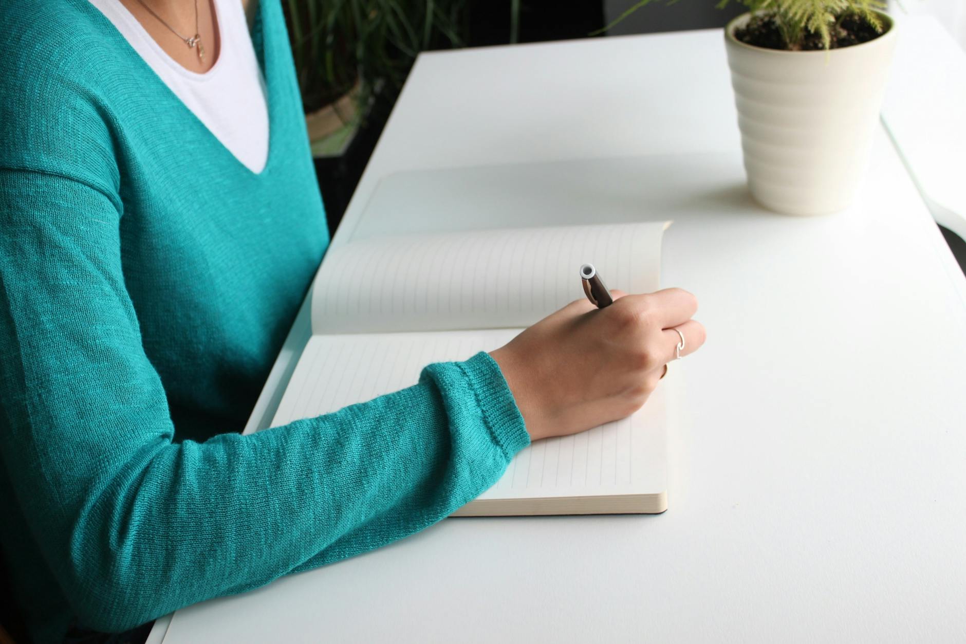 person sitting beside desk