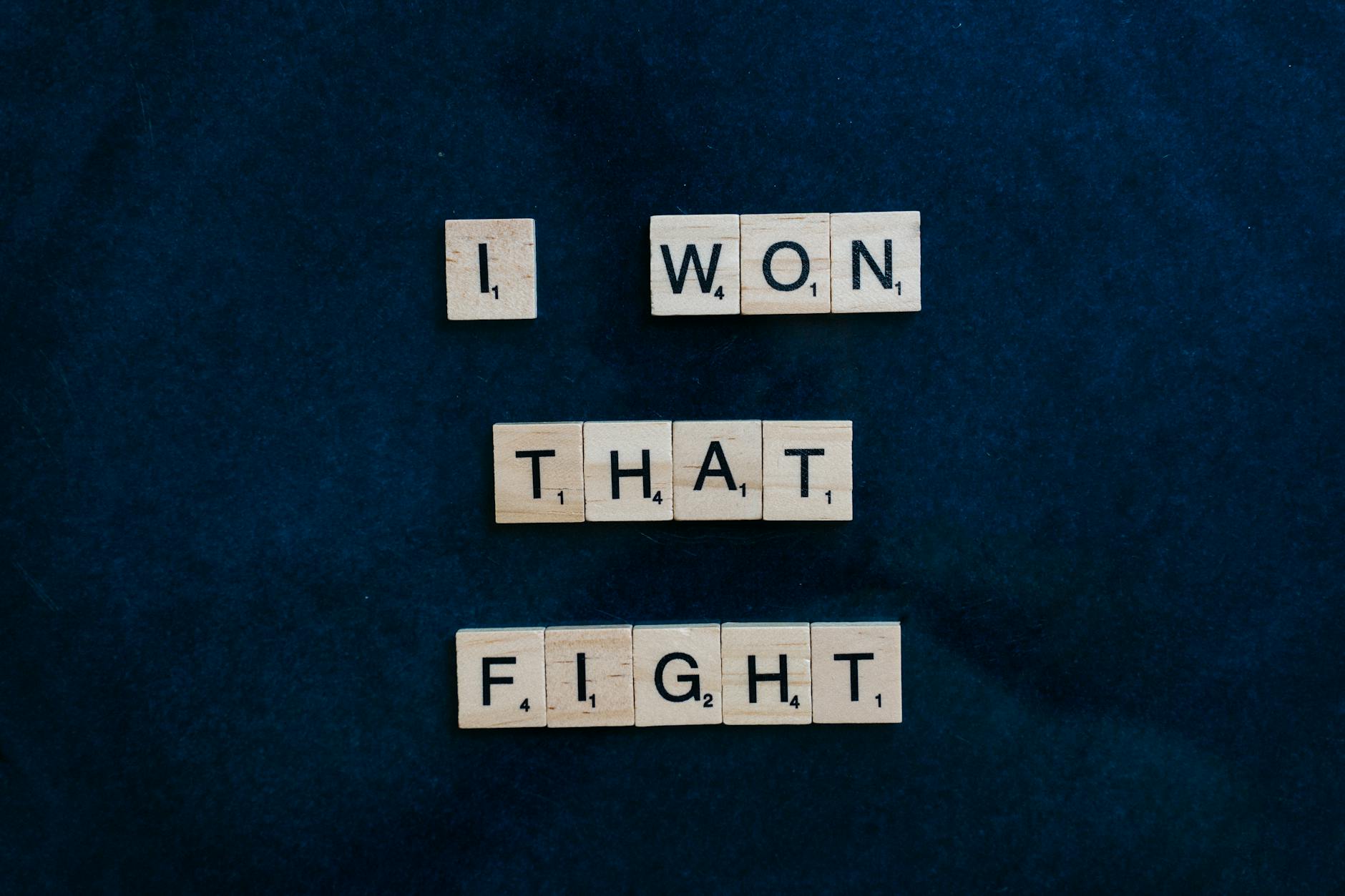 a slogan in scrabble tiles