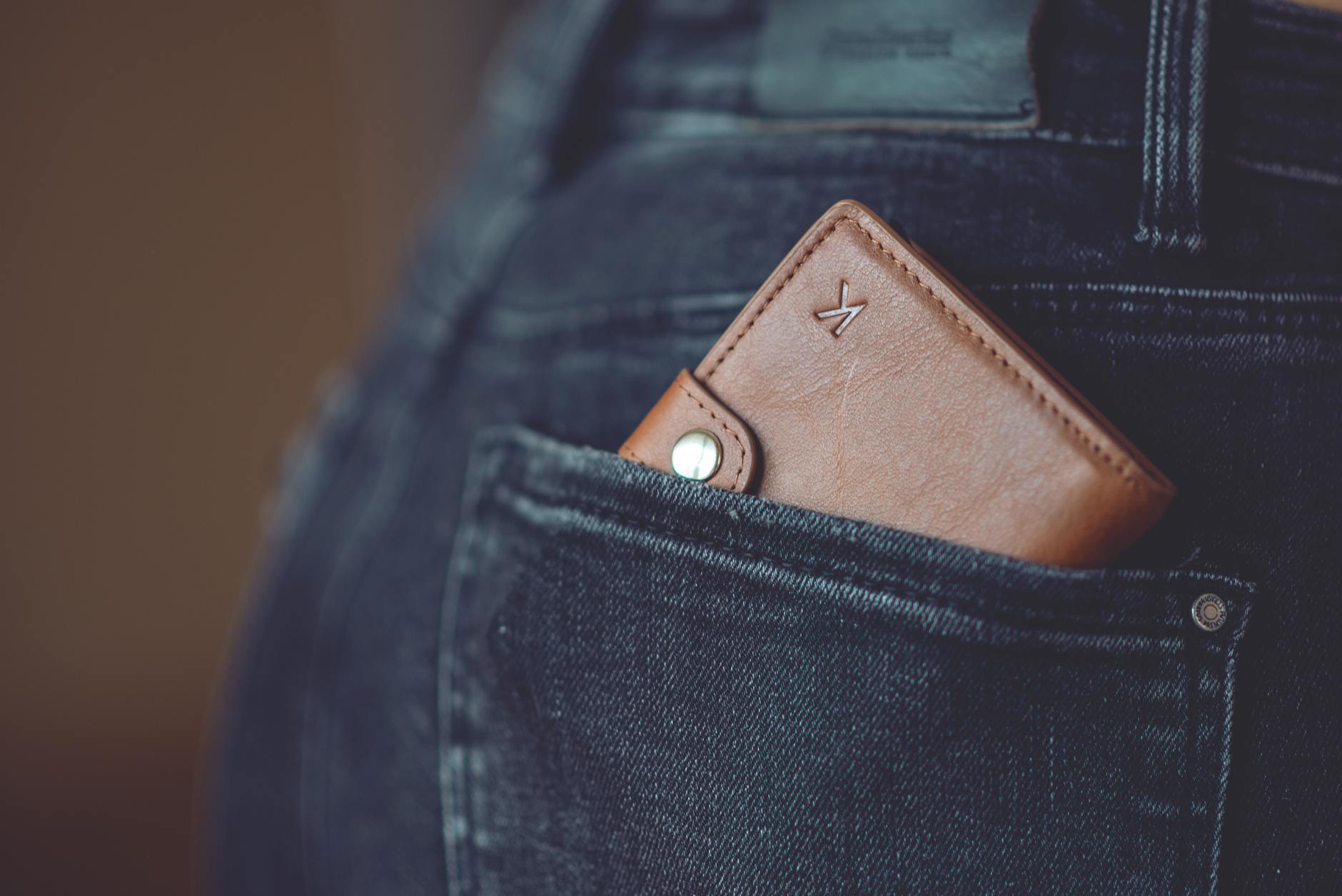 close up shot of a wallet in a pocket