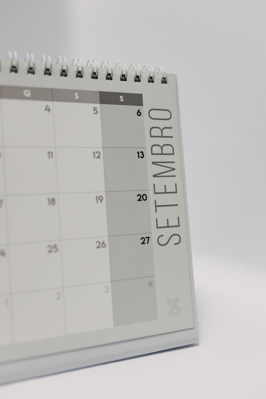 minimalist september calendar page