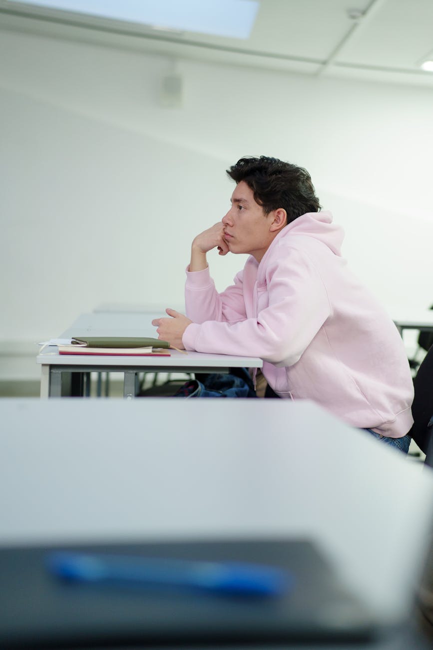boy sitting in a classroom