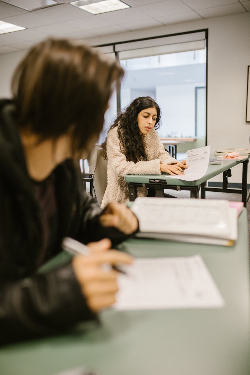 students cheating during an exam