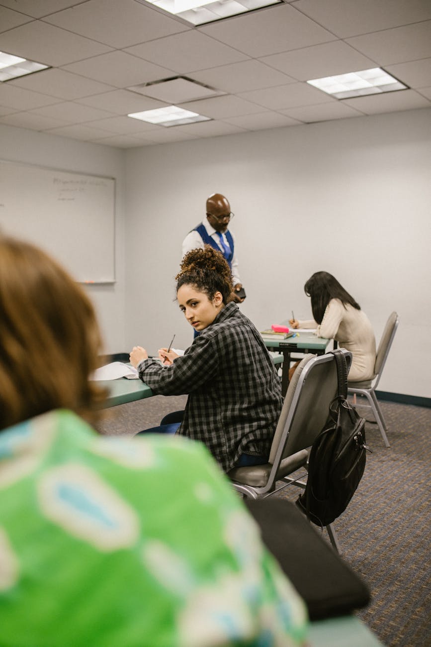student cheating during an exam