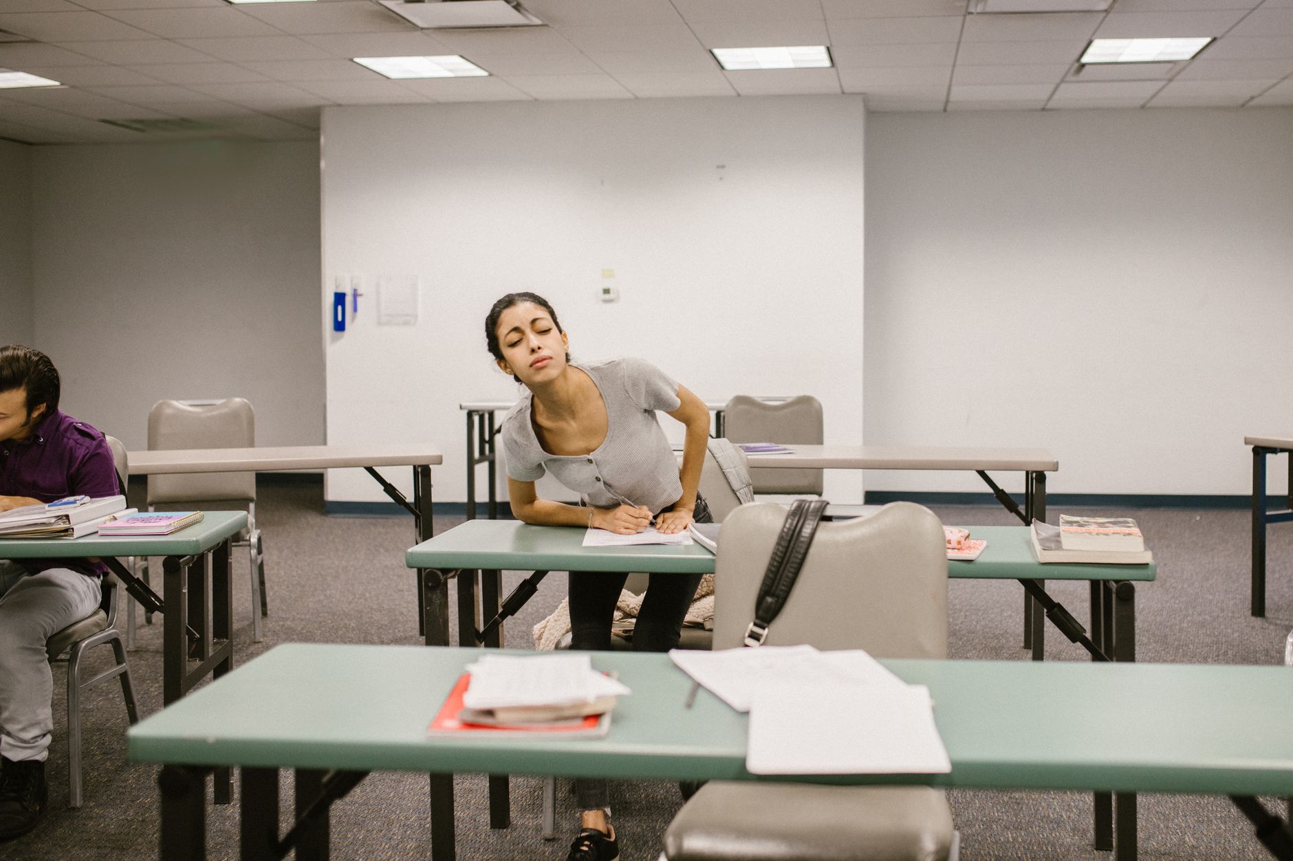 student cheating during an exam
