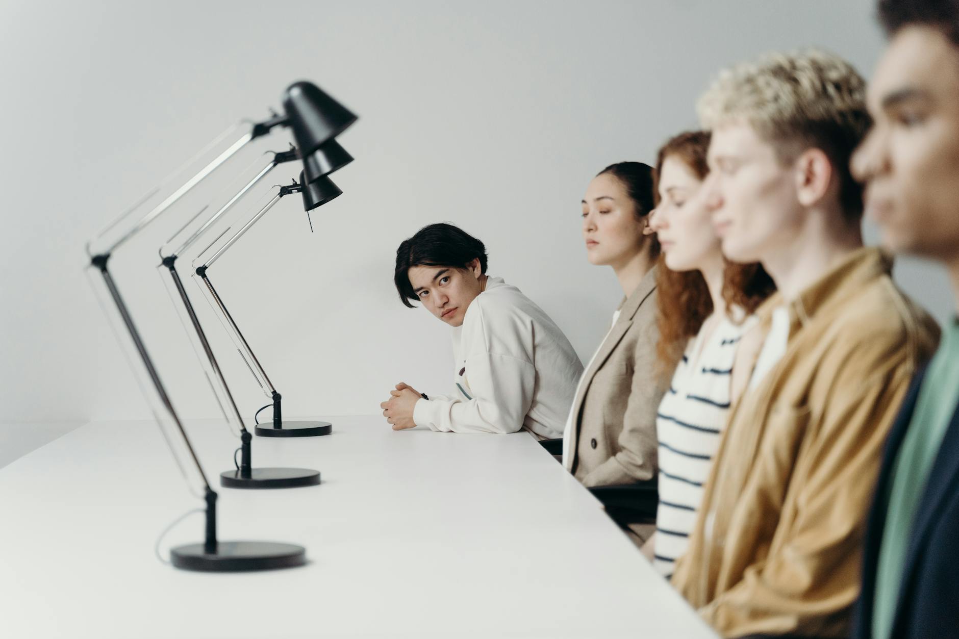 people sitting in front of a table