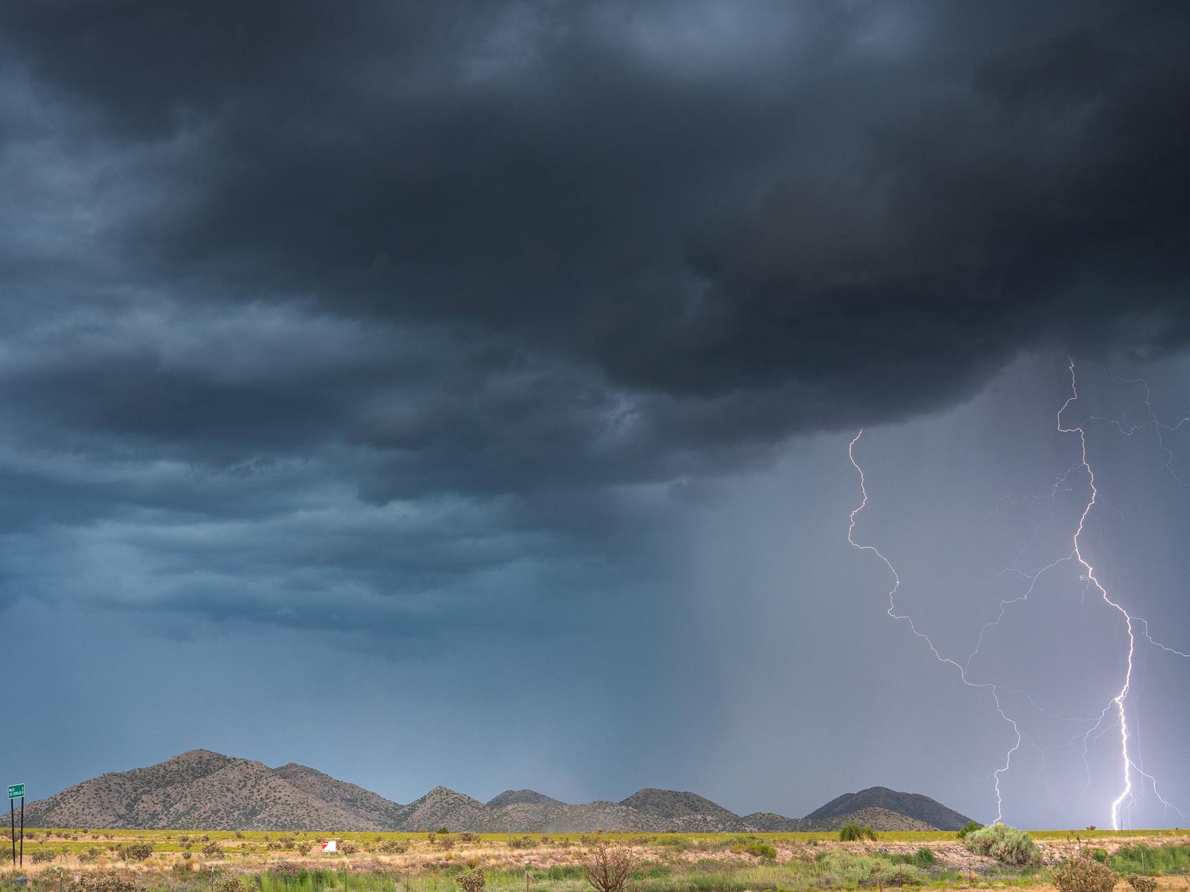 lightning coming from dark sky