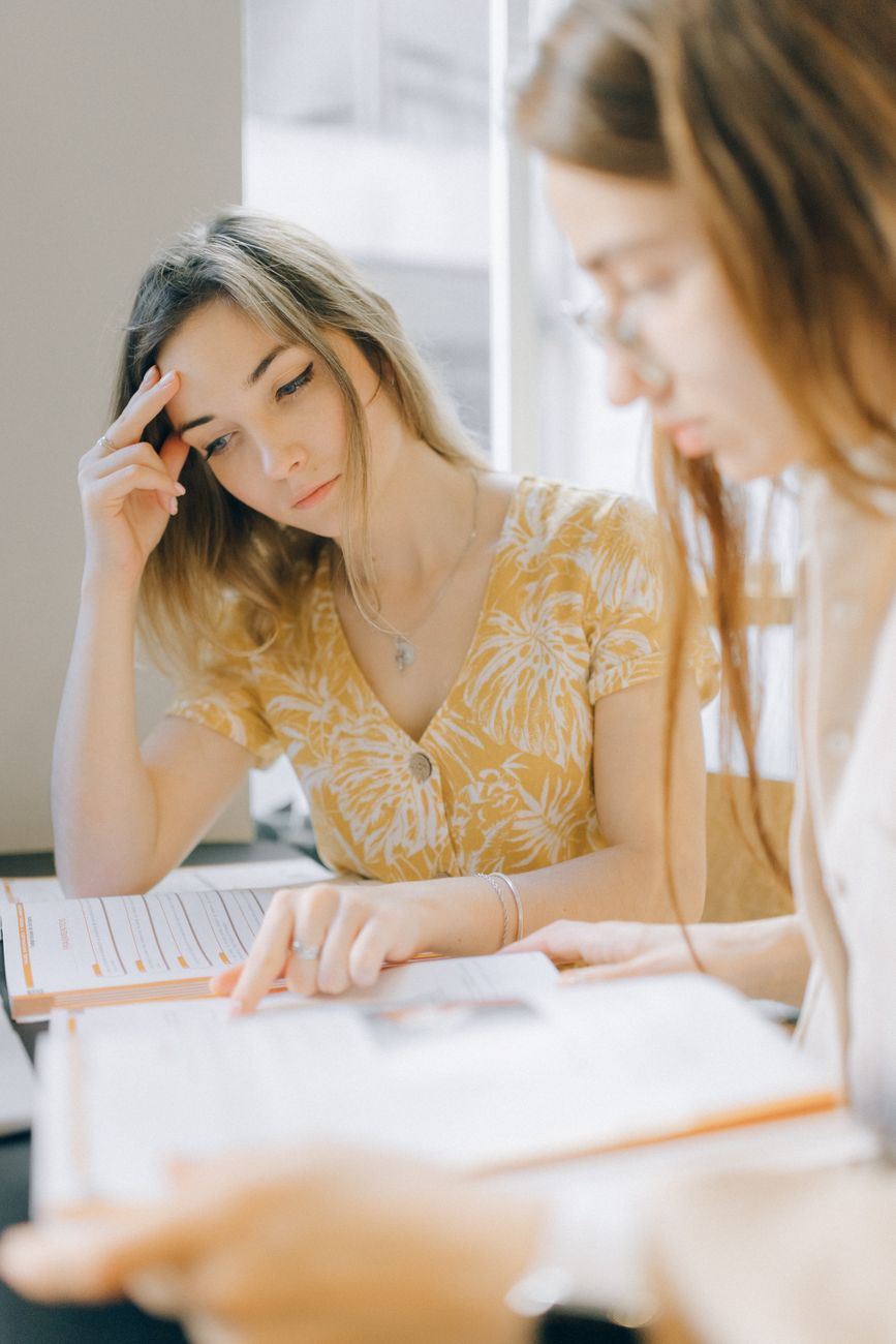 photo of women studying