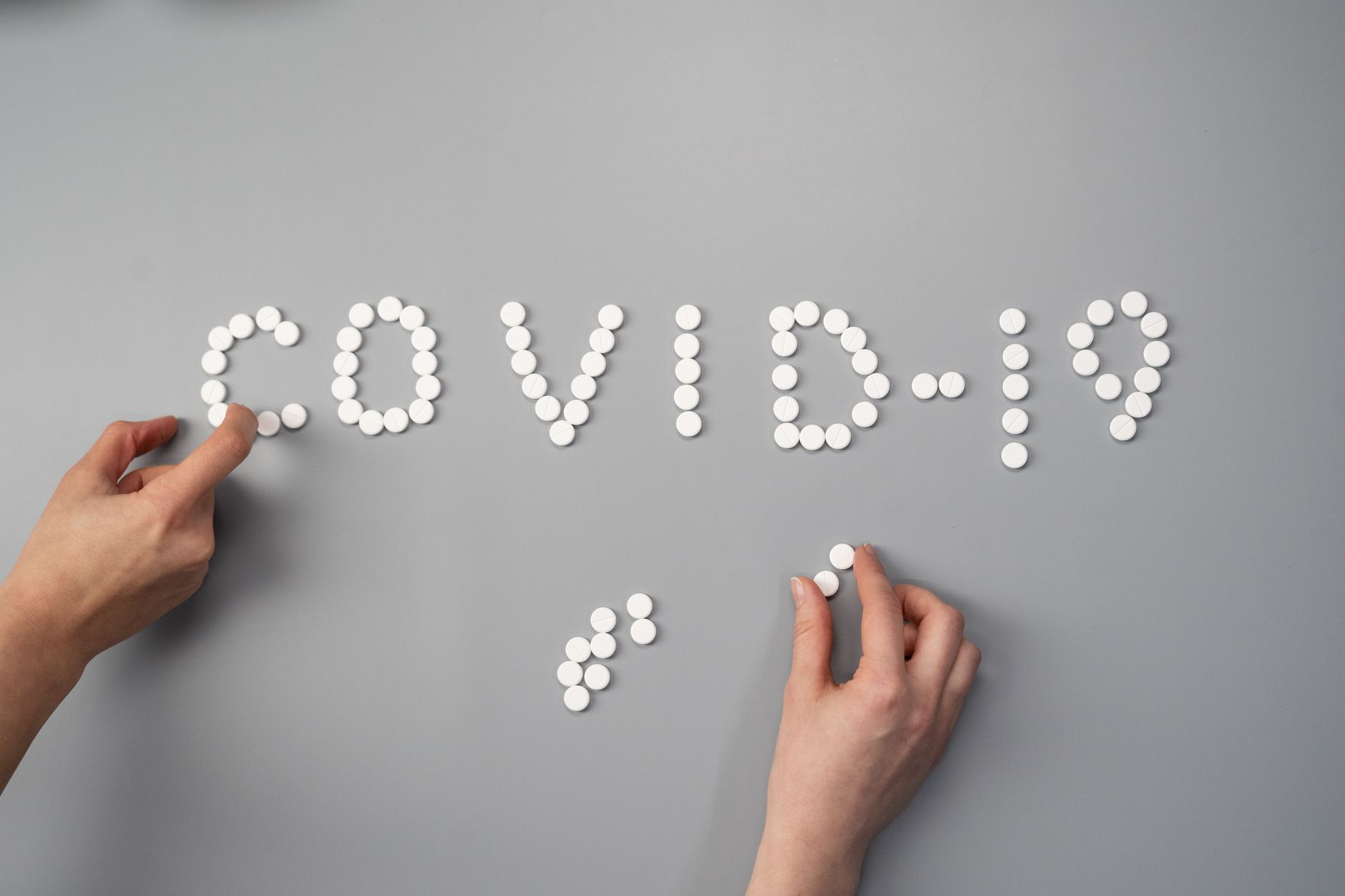 pills on gray background
