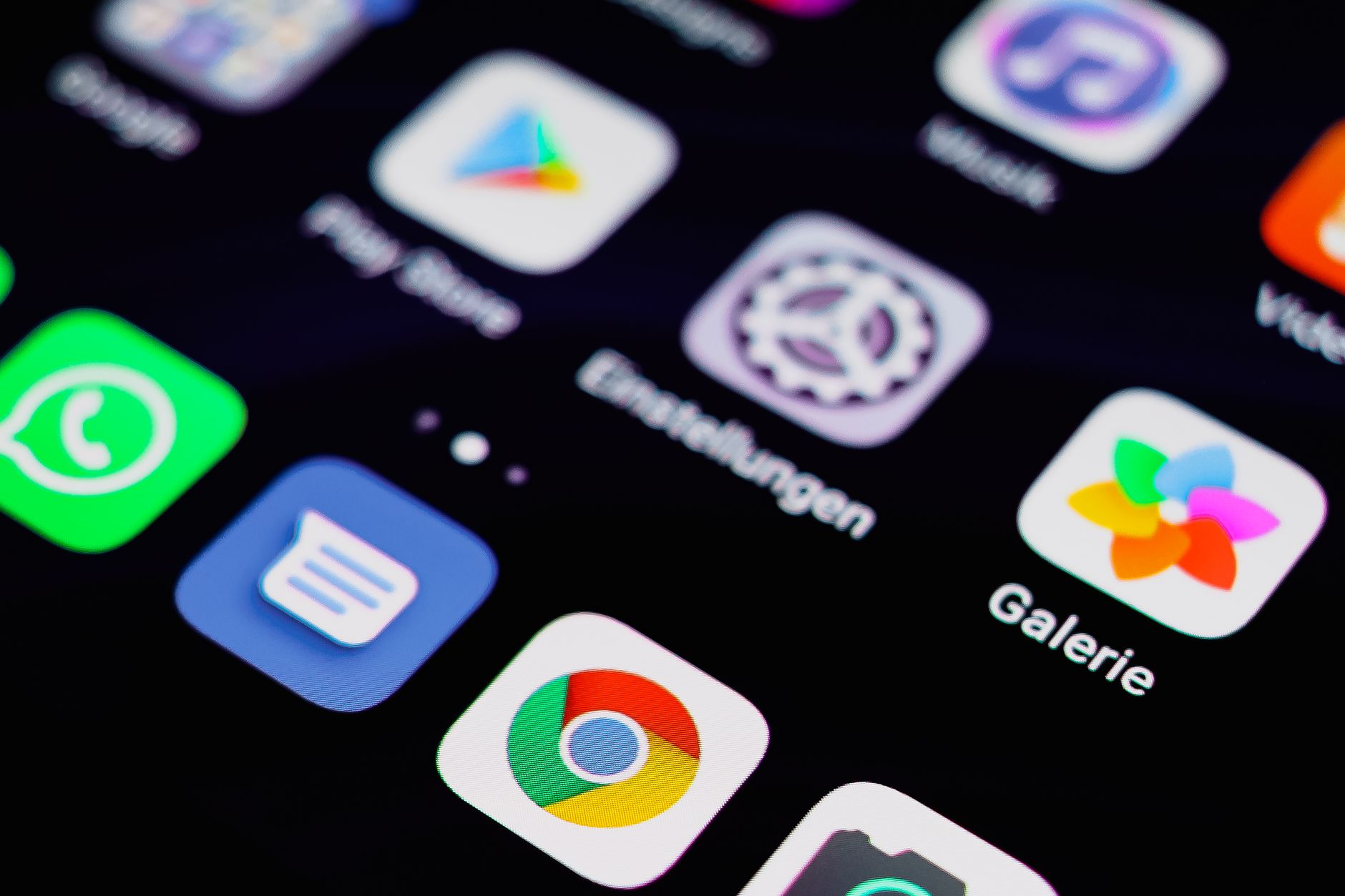 a close up shot of icons on a screen