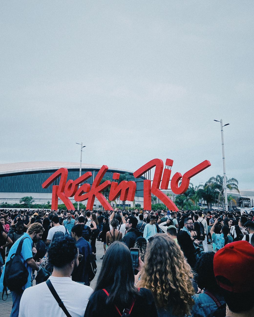 people gathering at music festival