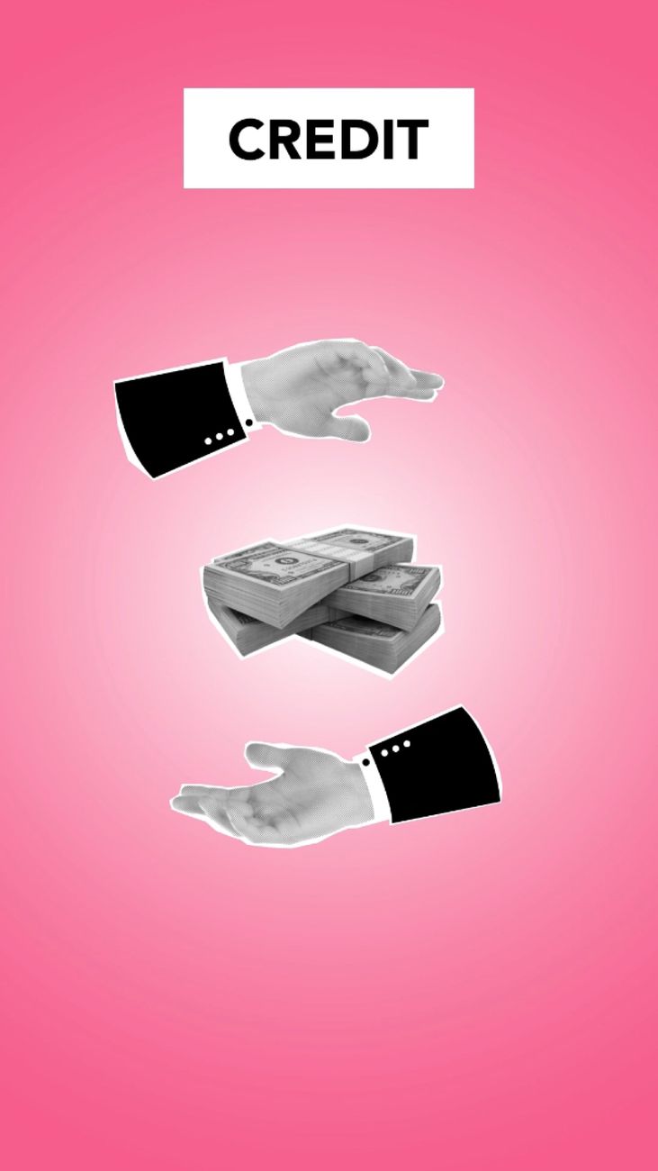 illustration of credit concept with money