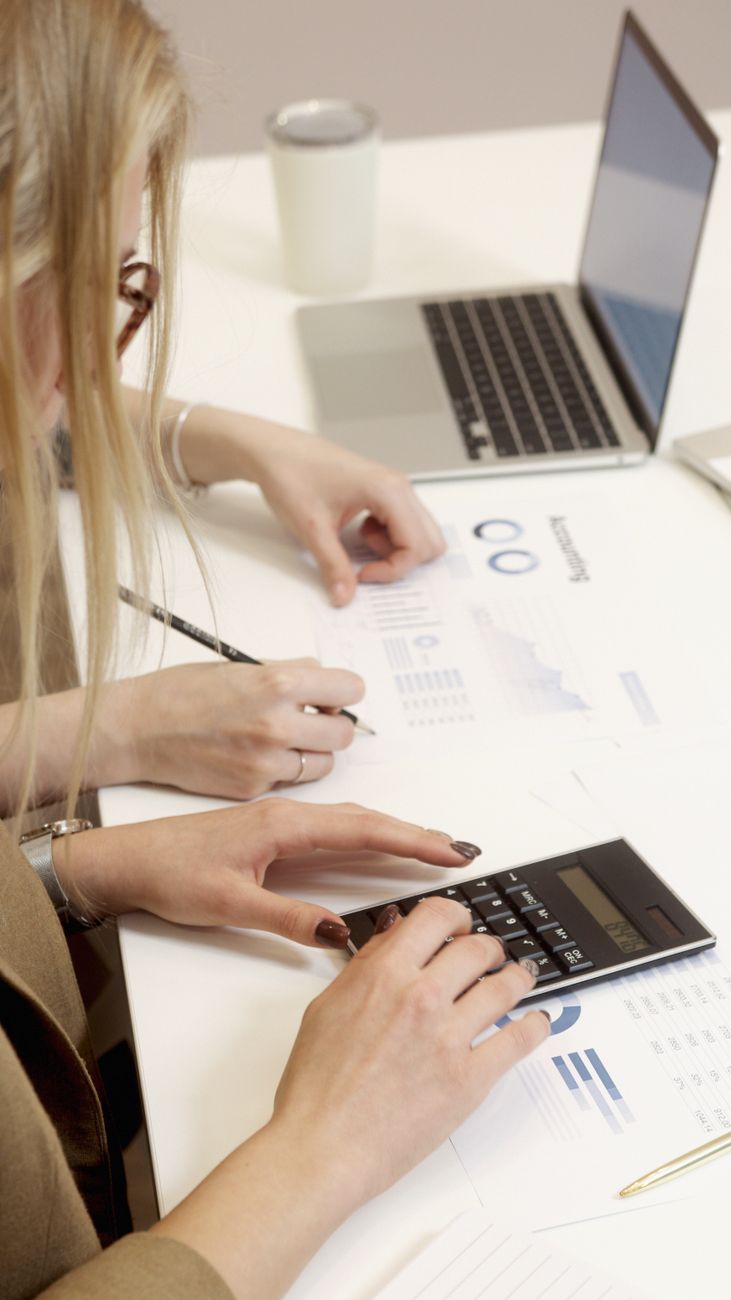 a person using a calculator