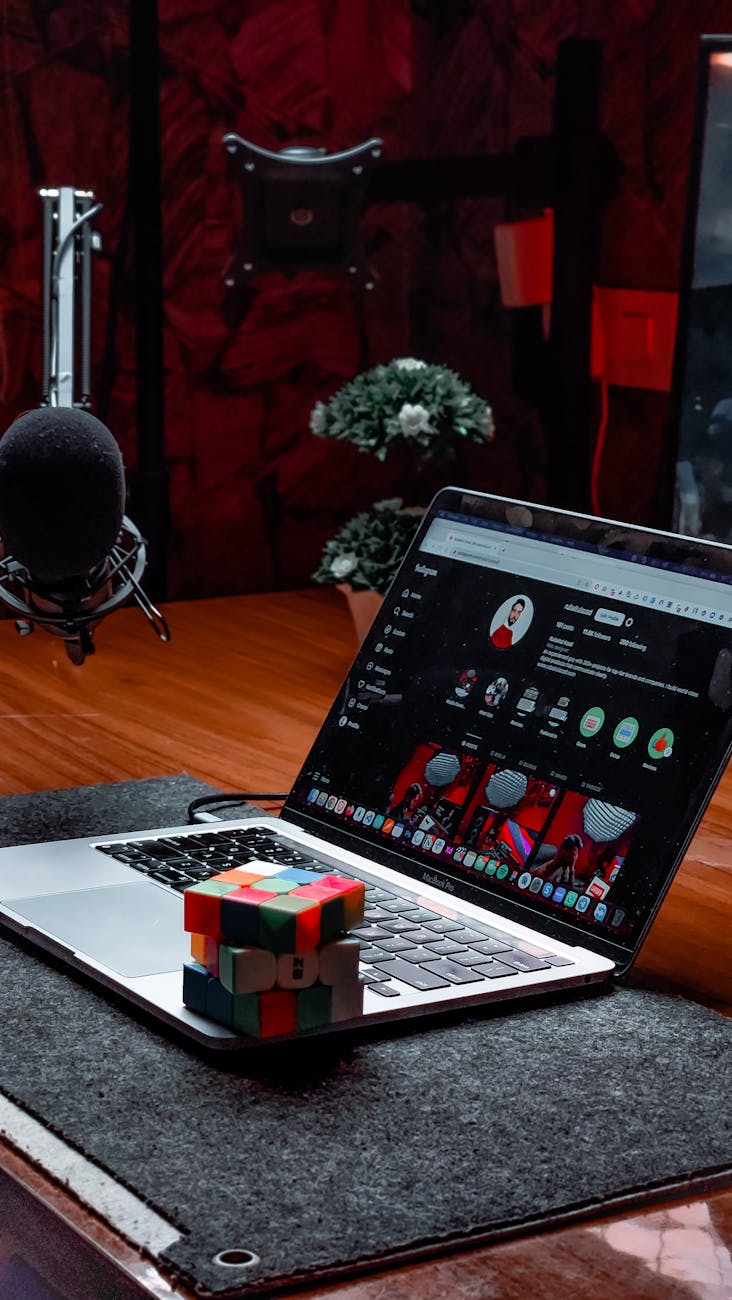 unlocking the mysteries of rubik s cube on studio laptop