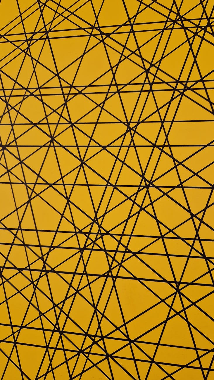 abstract geometric lines on yellow background